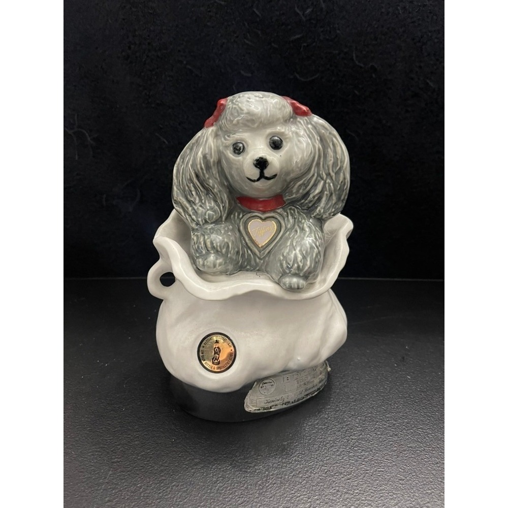Vintage 1972 Jim Beam Poodle Decanter Tiffany Regal China Porcelain Empty Bottle
